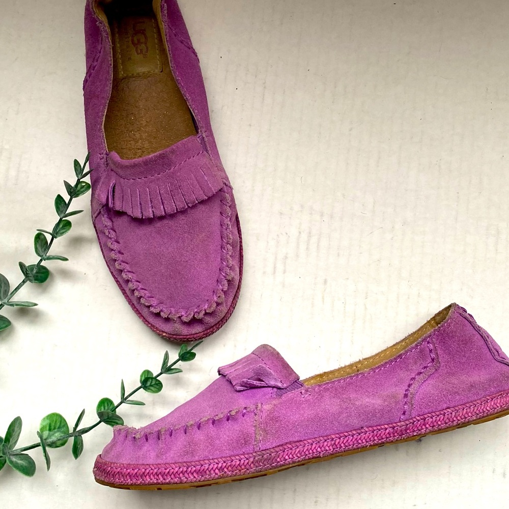 Ugg moccasin slip on flats lilac purple size 3